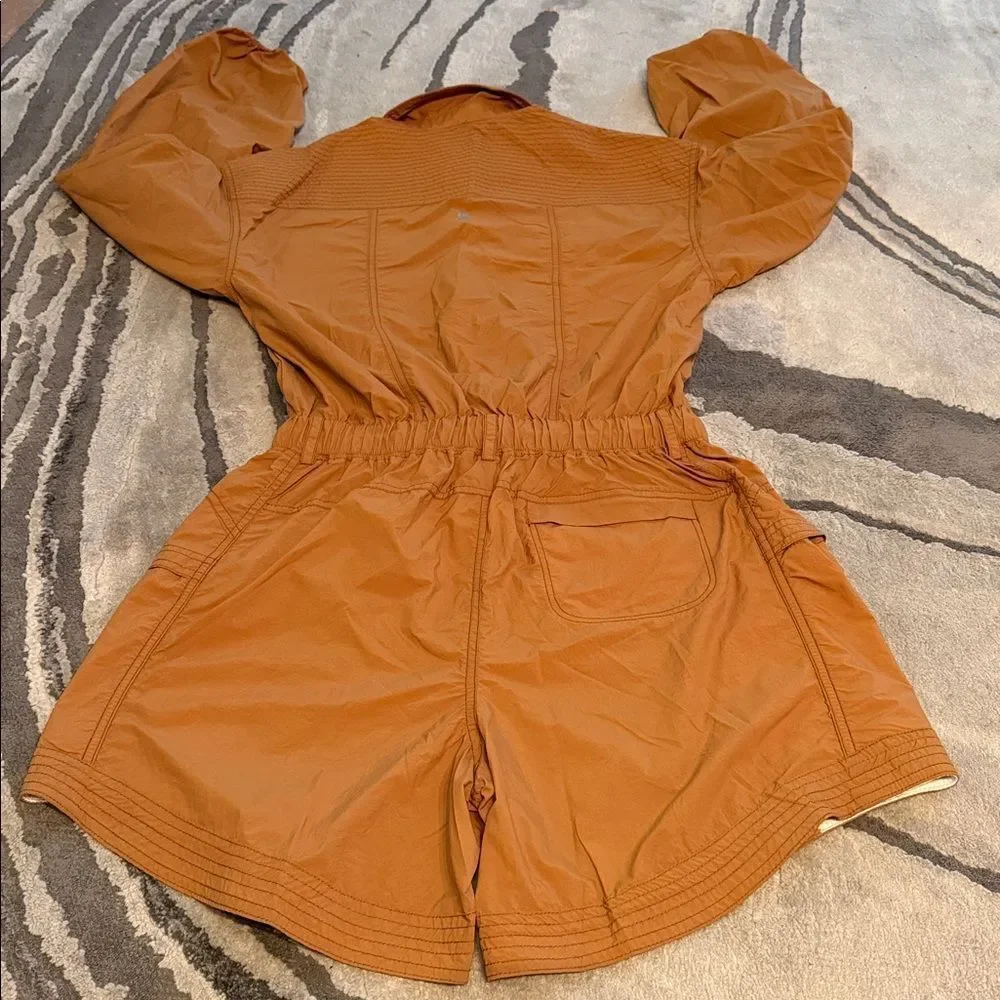 NWOT Free People In The Wild Shortsie Romper Long Sleeve One Piece
